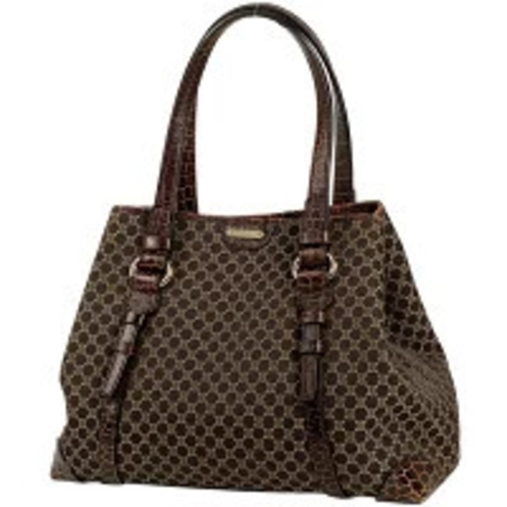 Celine Macadam tote bag handbag shoulder embossed canvas brown